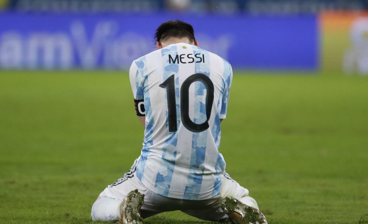 La imagen de Lionel Messi tras consagrarse campeón de la Copa América
