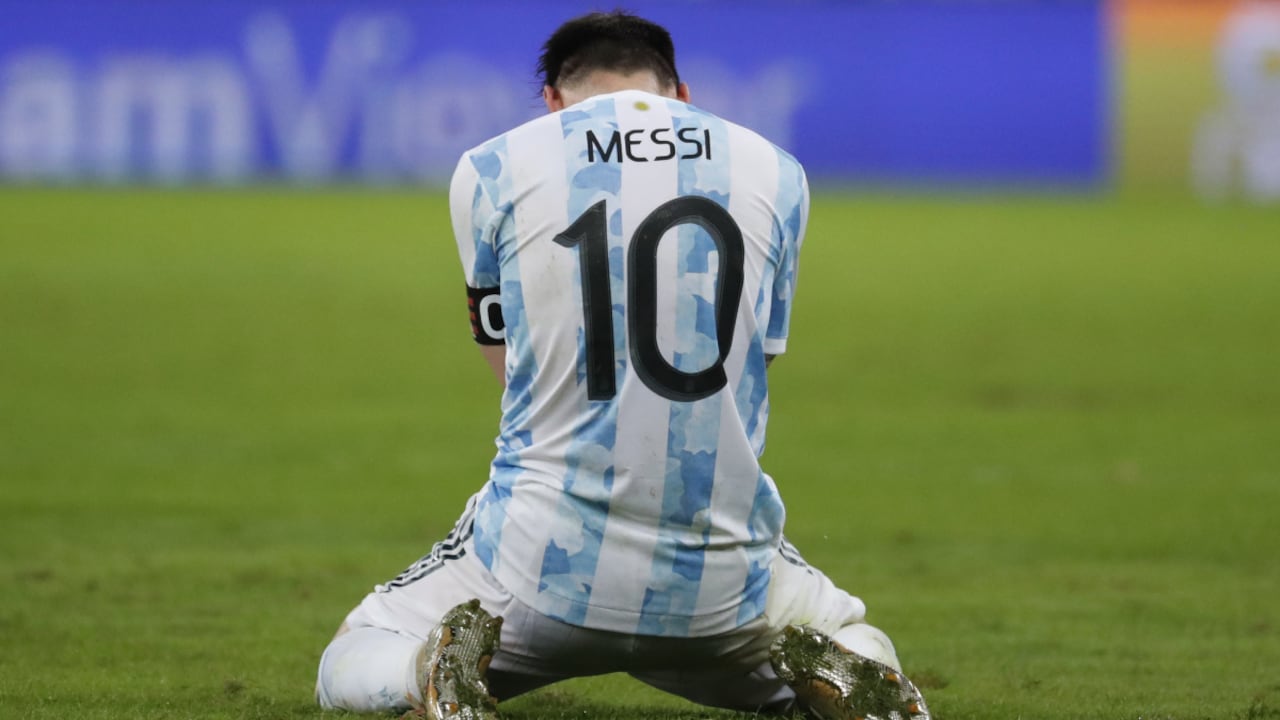 La imagen de Lionel Messi tras consagrarse campeón de la Copa América