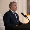 Iván Duque en el evento en el que expuso los logros de su política de Paz con Legalidad