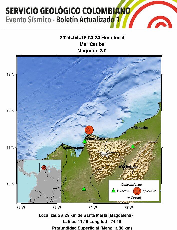 Sismo en el Mar Caribe.