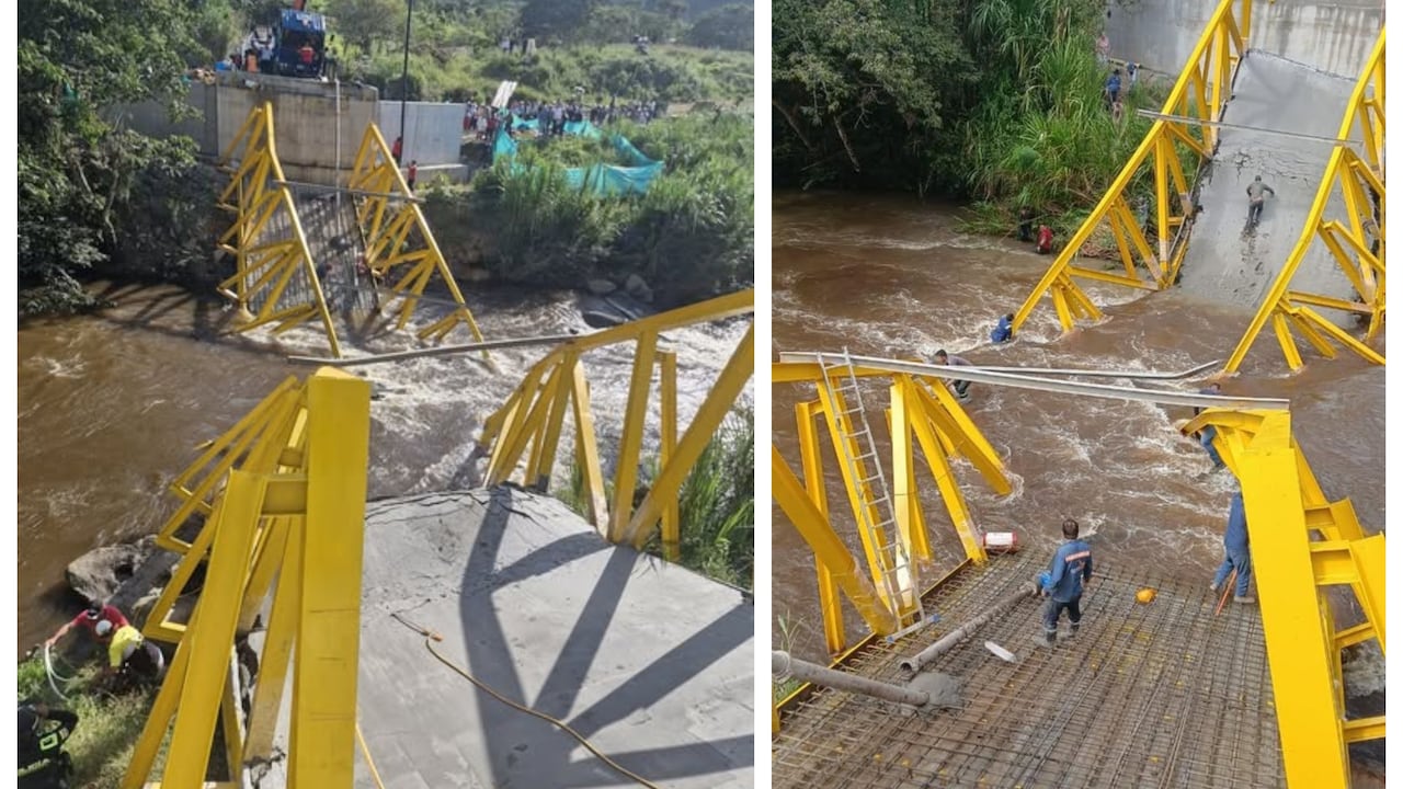 Colapsado puente de El Triunfo, en Moniquirá.