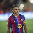 Raphinha Diaz of FC Barcelona during the La Liga EA Sports 2026/2027 match between FC Barcelona and Racing de Santander at Spotify Camp Nou Stadium on September 16, 2026. (Photo by Gongora/NurPhoto) (Photo by Gongora / NurPhoto via AFP)