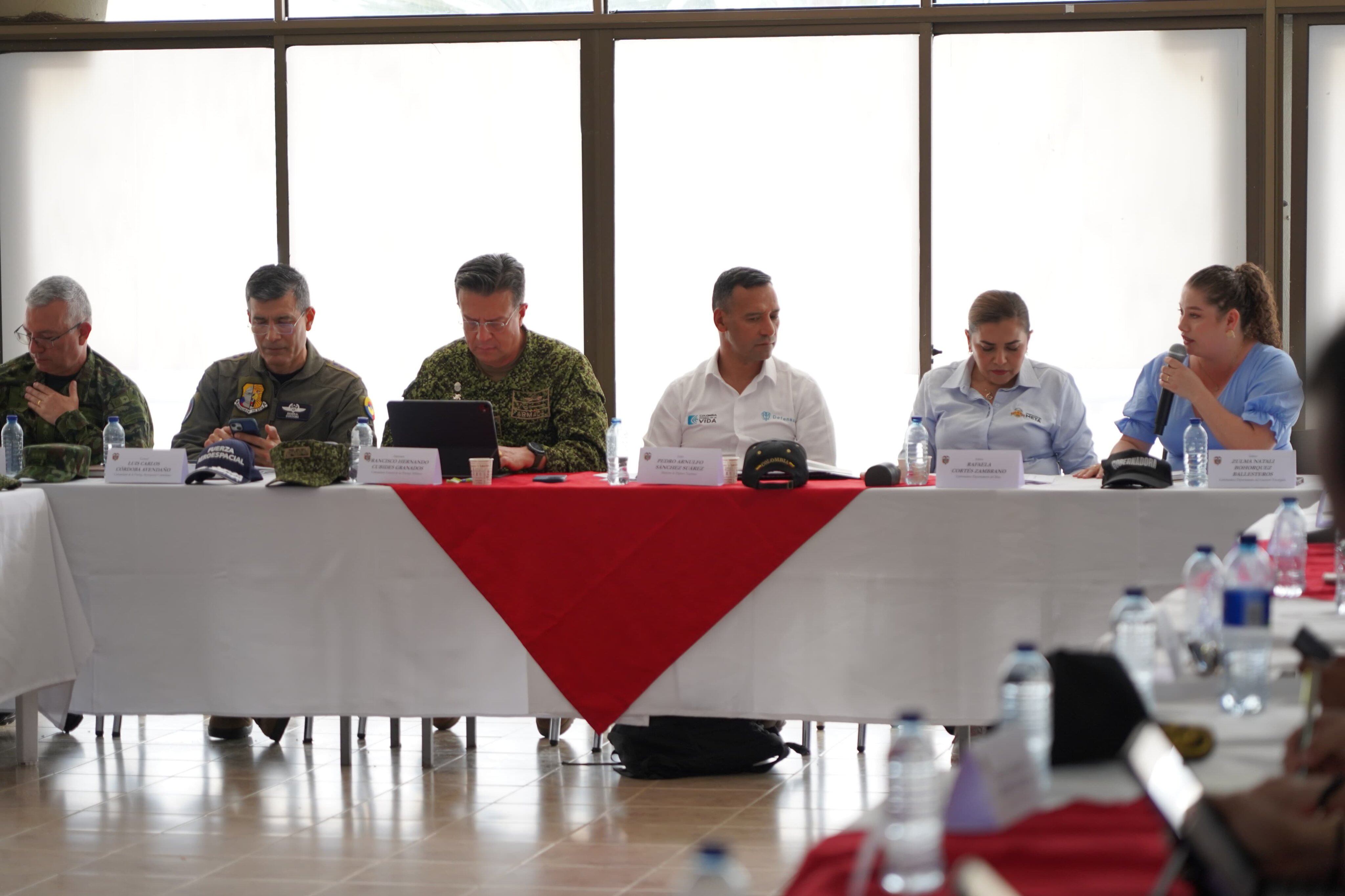 El ministro de Defensa, Pedro Sánchez, lideró un consejo de seguridad en el municipio de Granada, Meta.