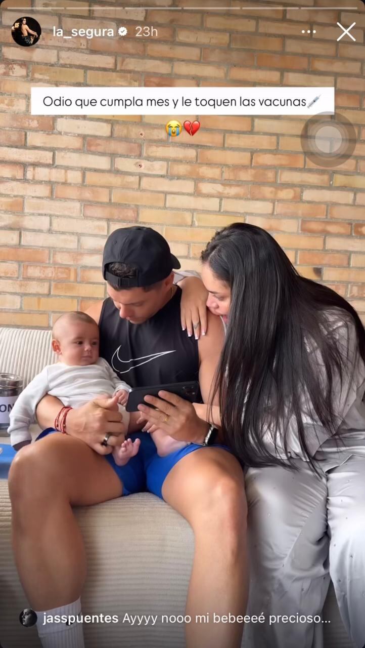 La Segura compartió un video donde le pusieron las vacunas a su hijo Lucca.