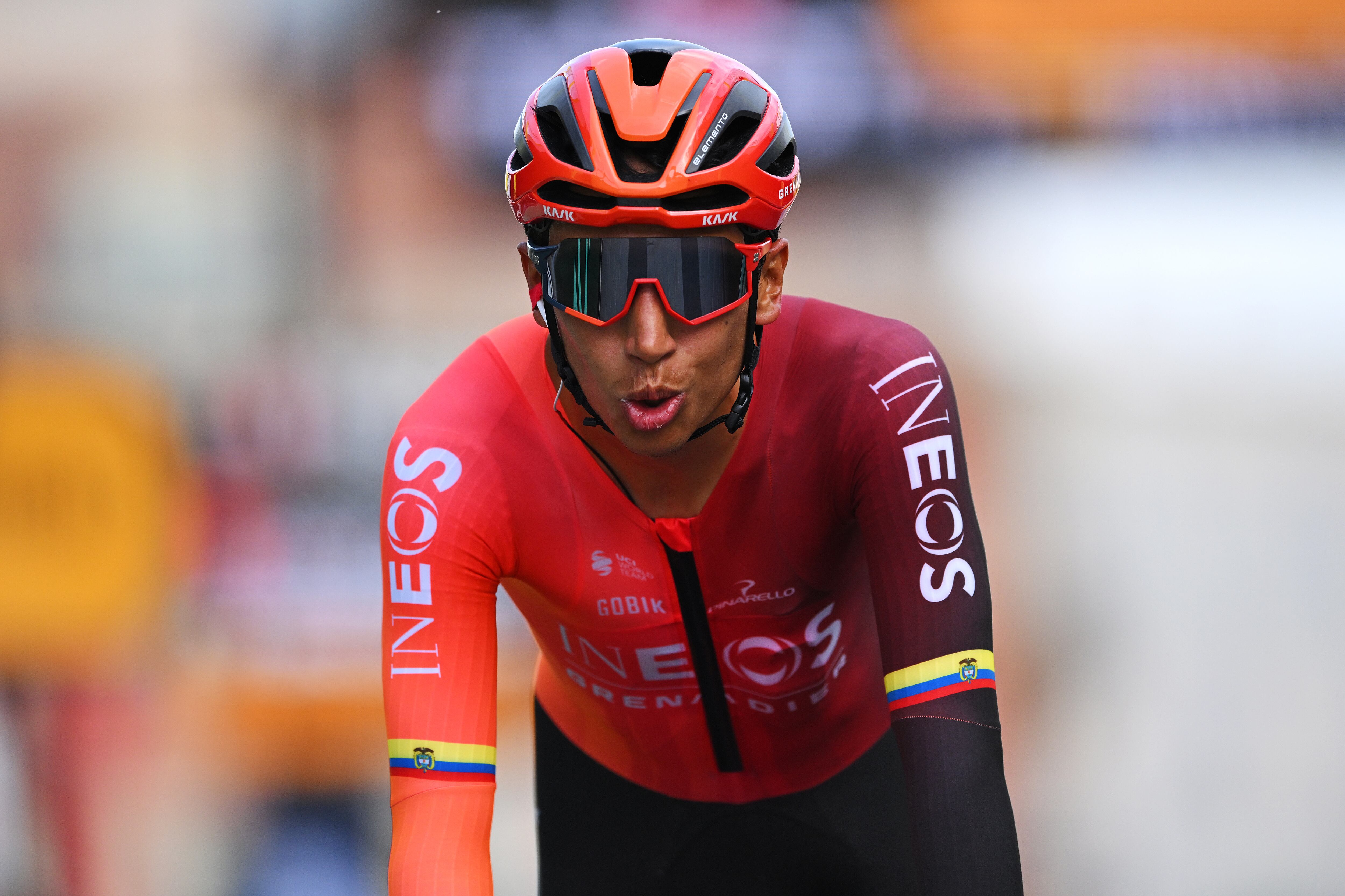 NICE, FRANCE - JULY 21: Egan Bernal of Colombia and Team INEOS Grenadiers crosses the finish line during the 111th Tour de France 2024, Stage 21 a 33.7km individual time trial from Monaco to Nice / #UCIWT / on July 21, 2024 in Nice, France. (Photo by Tim de Waele/Getty Images)