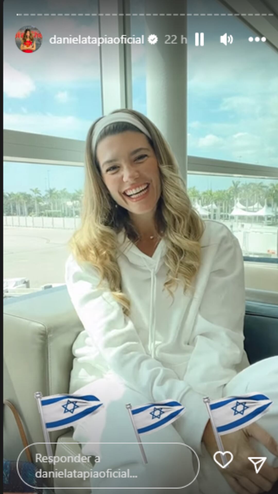 Daniela Tapia contando algunos detalles de su viaje a través de Instagram.