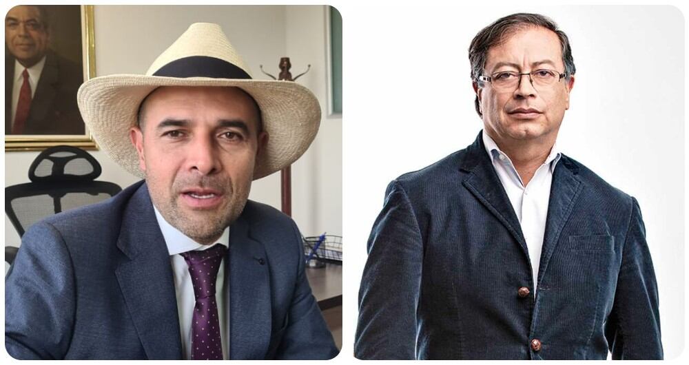 Andrés Guerra, senador del Centro Democrático y Gustavo Petro, presidente de Colombia.