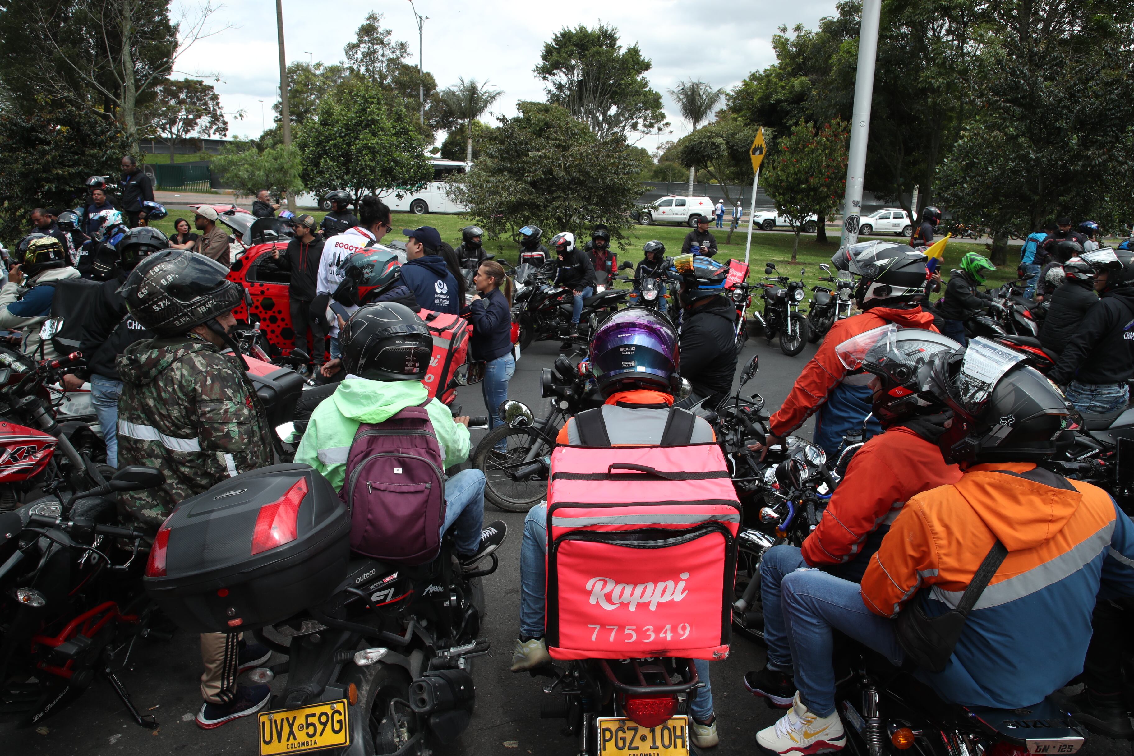 Protestas de moteros y transportadores