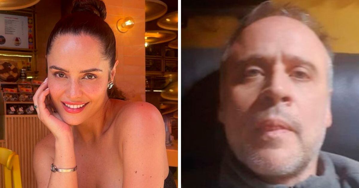 Ana Lucía Domínguez y el humorista Jeringa, David García.