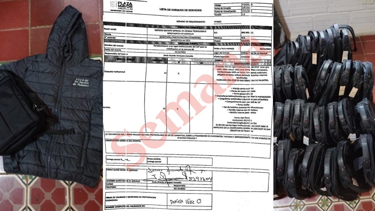 Millonarias chaquetas y bolsos comprados en Medellín.