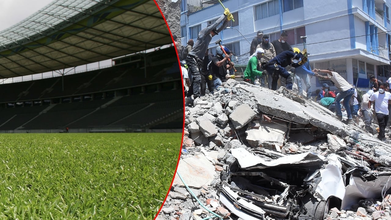 Estadio en Colombia sufre daños tras el terremoto.