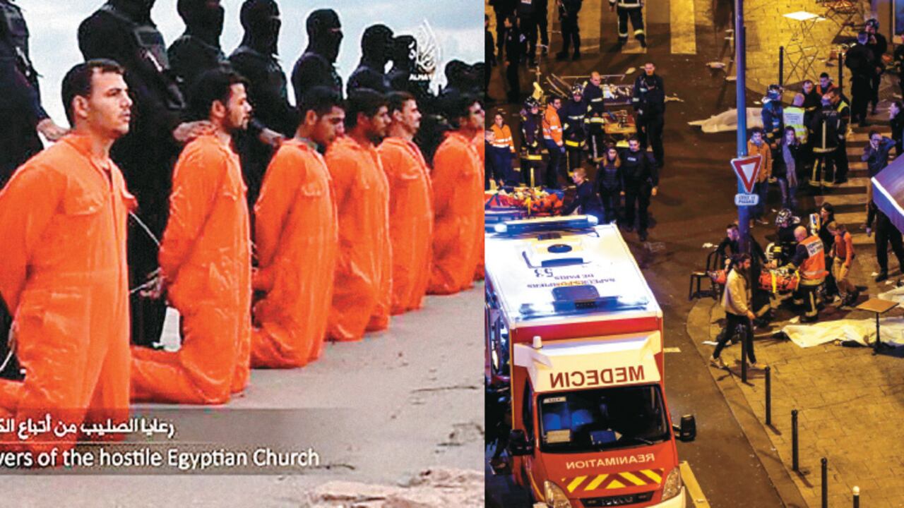 En febrero, EI ejecutó a 21 cristianos en una playa de Libia. El 13 de noviembre, un comando dejó 130 muertos en varios sitios de París.