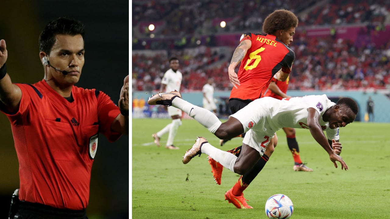 Como asistente VAR, apareció este miércoles el árbitro colombiano en el partido Bélgica vs. Canadá.