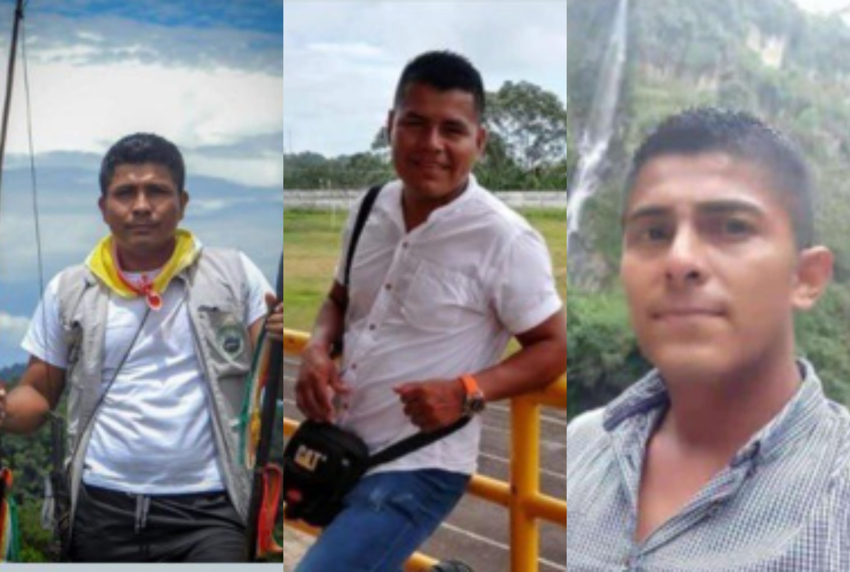 Juan Orlando Moreano, John Faver Nastacuas y Carlos José García fueron asesinados el domingo 3 de julio en Nariño.