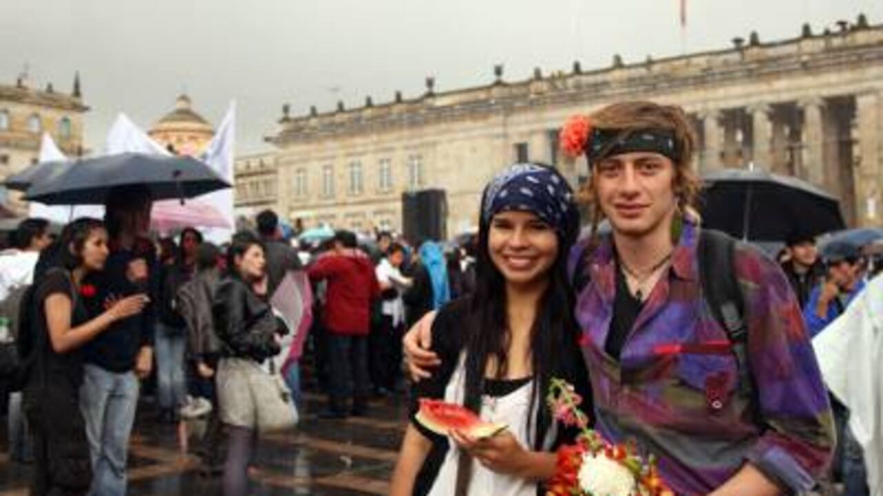 Las marchas estudiantiles concluyeron en la Plaza de Bolívar.