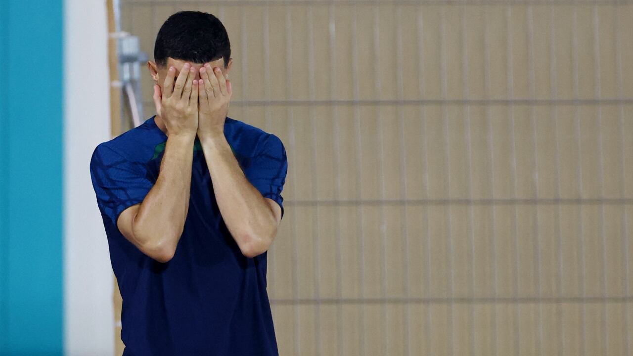 Cristiano estuvo en el gimnasio durante la sesión de este miércoles.