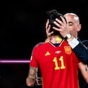 Luis Rubiales besando a Jenni Hermoso en el Mundial Femenino