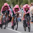 UTRECHT, NETHERLANDS - AUGUST 19: Rigoberto Uran Uran of Colombia and Team EF Education - Easypost sprints during the 77th Tour of Spain 2022, Stage 1 a 23,3km team time trial in Utrecht / #LaVuelta22 / #WorldTour / on August 19, 2022 in Utrecht, Netherlands. (Photo by Bas Czerwinski/Getty Images)