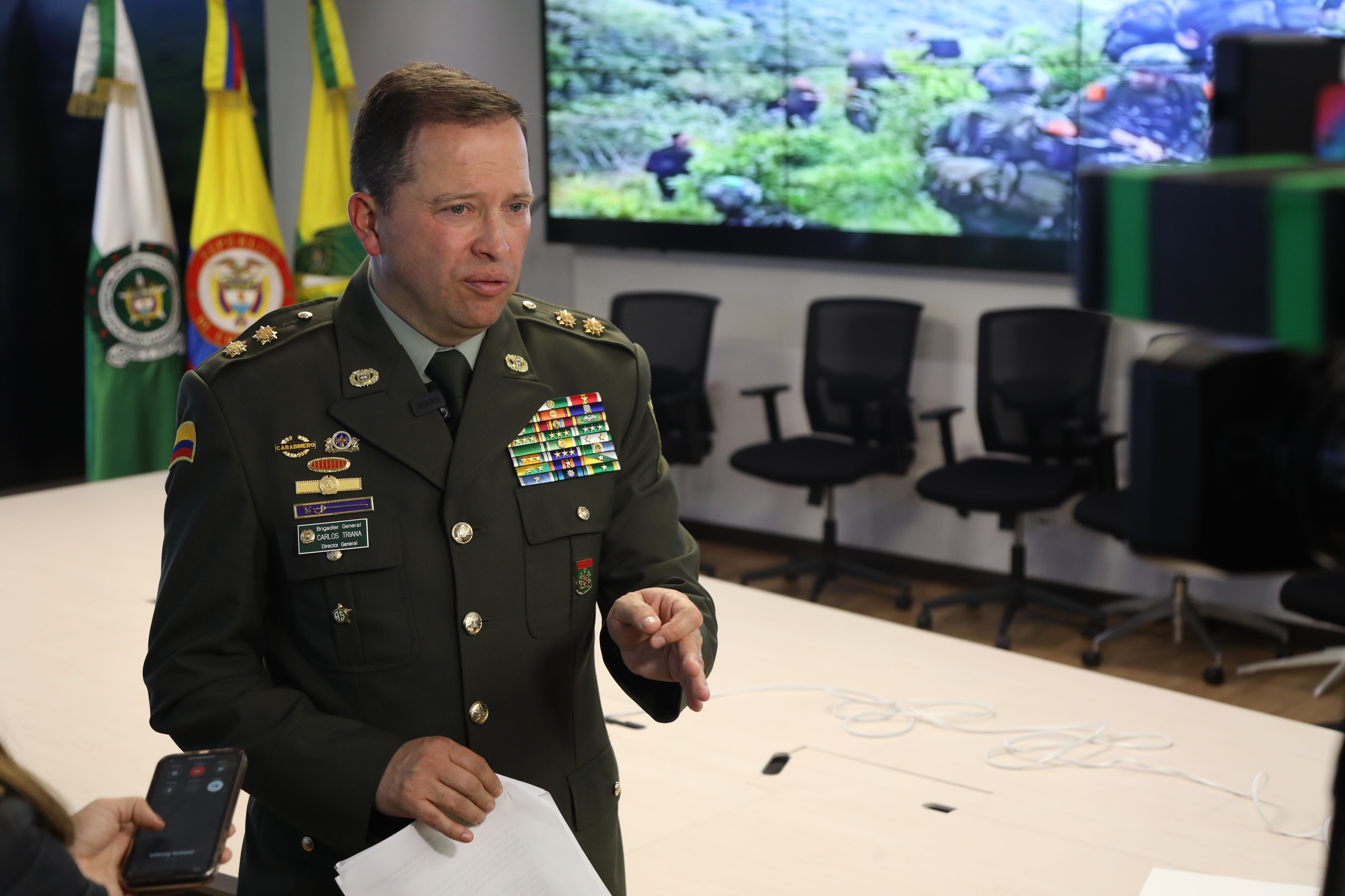 El director de la Policía, general Carlos Triana, dio el reporte de la caída de este objetivo de alto valor.