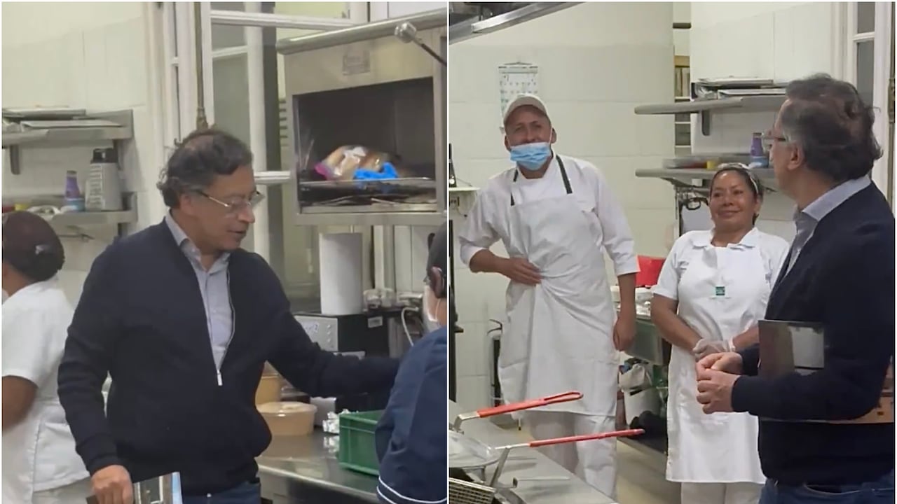 Presidente Gustavo Petro en la cocina de la Casa de Nariño