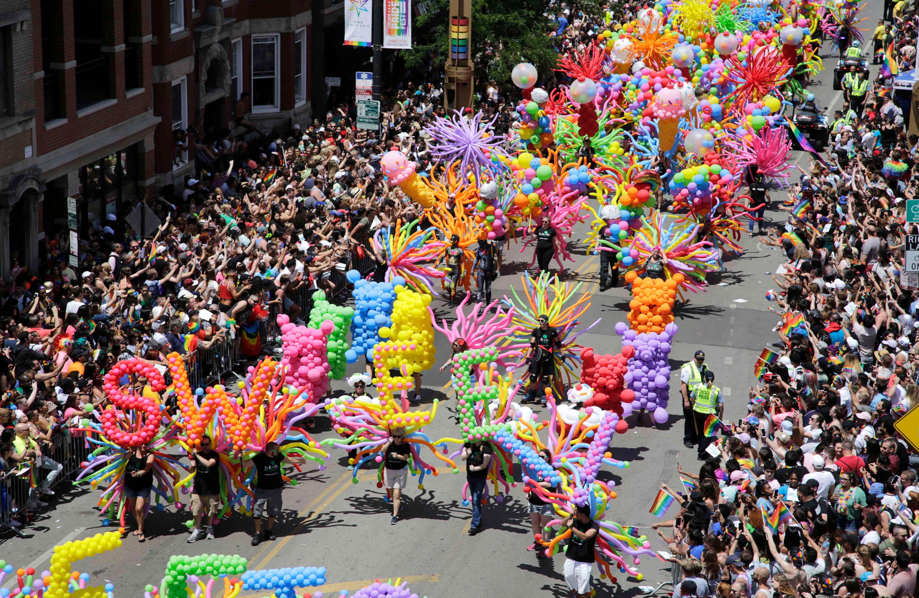 La marcha en Chicago agrupó a cerca de 250.000 personas en una de las principales vías de la ciudad. Foto: AP