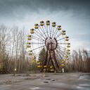 Una 'rueda Chicago' abandonada en el parque de atracciones en Pripyat, Ucrania