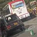 En un video se observa cómo los vehículos colisionaron entre sí contra el bus de la empresa Líneas del Valle.