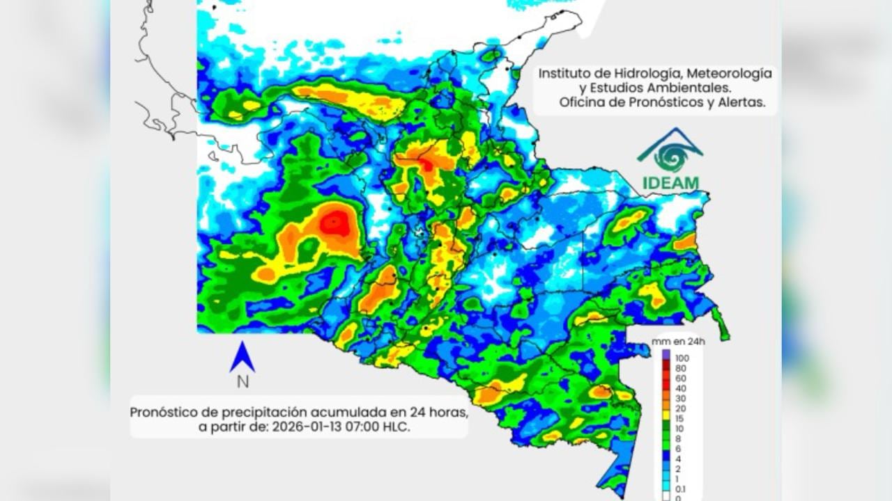 Pronóstico de lluvias en Colombia.
