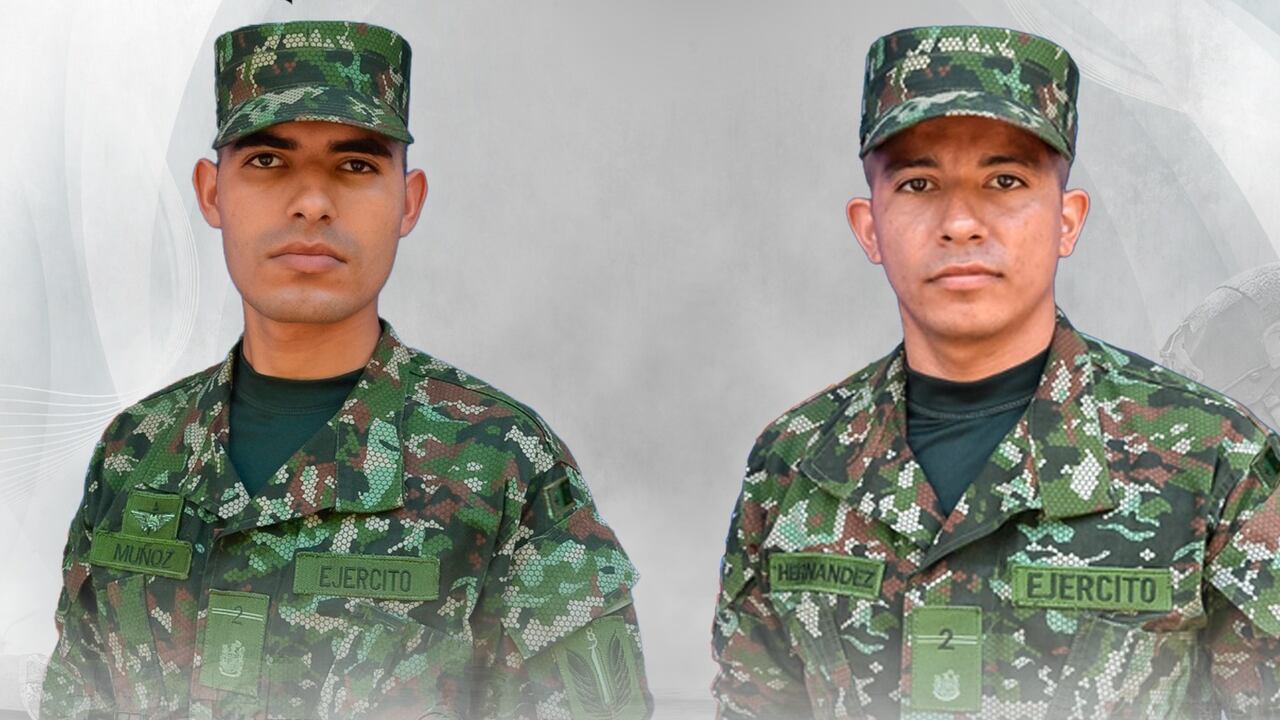 Danier Felipe Muñoz Ortiz y Cristian Andrés Hernández Jiménez, soldados asesinados en Bolívar