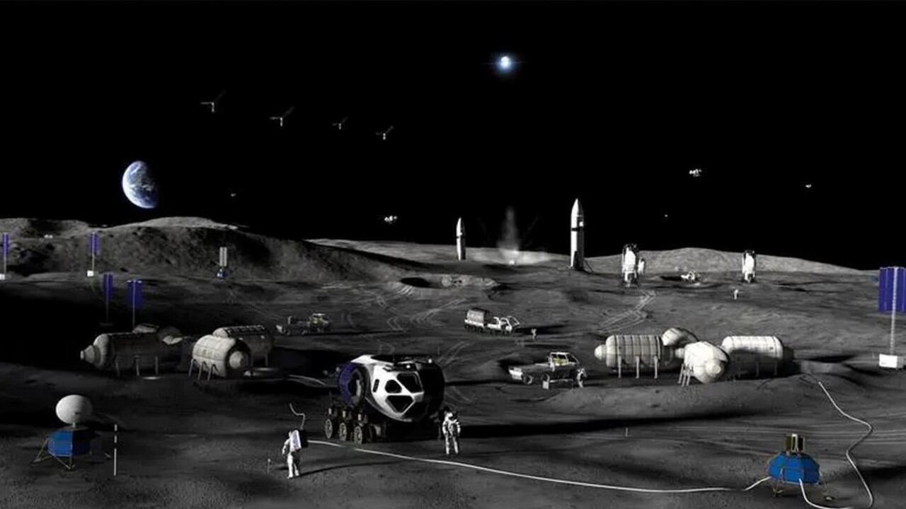 El polo sur de la Luna fue elegido como sede de la futura base permanente por sus reservas de agua helada.