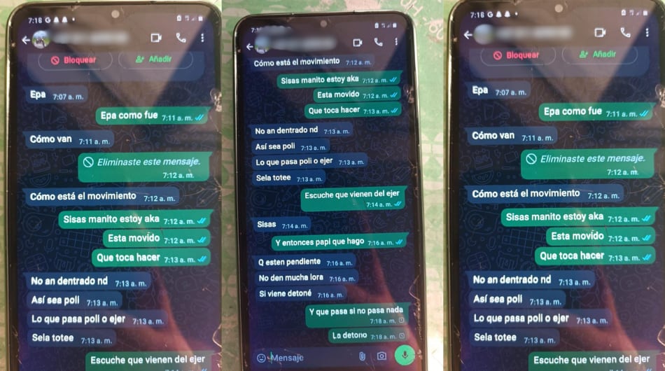 Material incautado a un hombre tras atentado terrorista en Jamundí.