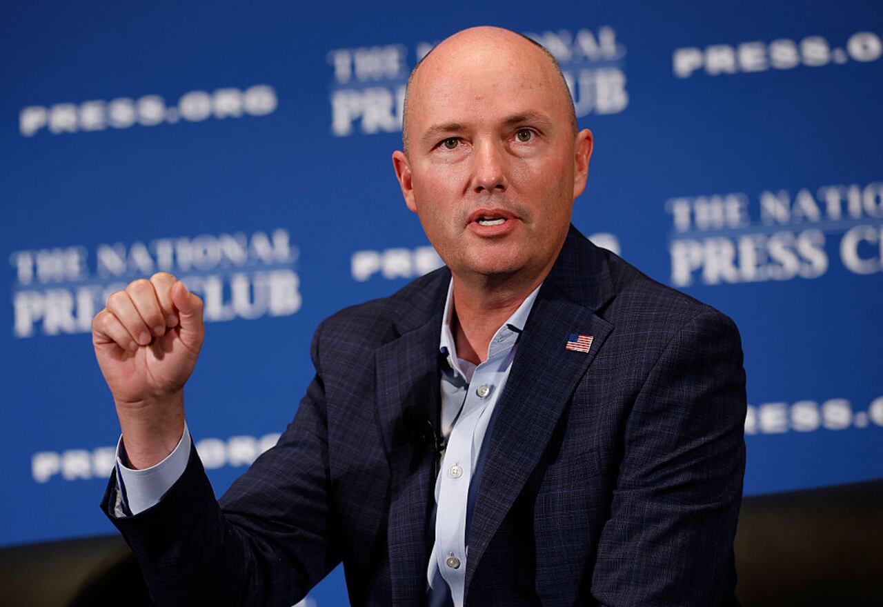 WASHINGTON, DC - SEPTEMBER 04: Utah Gov. Spencer Cox participates in a discussion on bipartisanship at the National Press Club on September 04, 2025 in Washington, DC. Cos was joined with Maryland Gov. Wes Moore to speak about reaching across party lines and the need to end divisive rhetoric. (Photo by Kevin Dietsch/Getty Images)