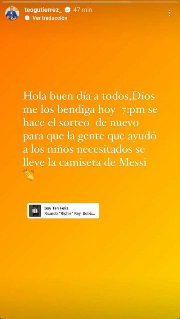 Teófilo Gutiérrez volverá a sortear la camiseta de Lionel Messi.