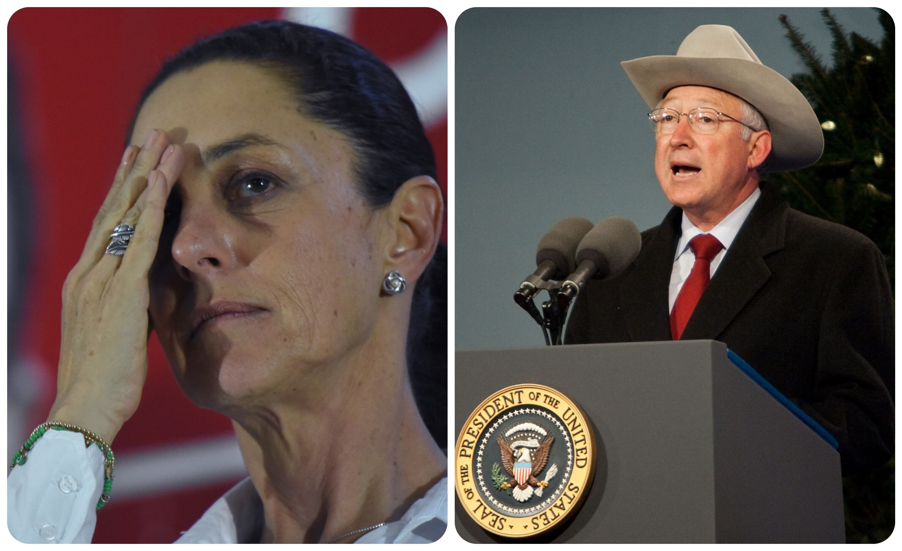 La presidenta de México, Claudia Sheinbaum y el embajador de Estados Unidos en México, Ken Salazar