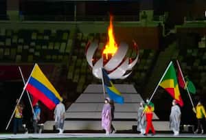 Colombianos en la Ceremonia de clausura