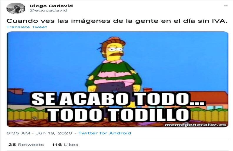 Los mismos ciudadanos registraron a tempranas horas cómo los establecimientos comerciales se llenaron por cuenta del día sin IVA. No hubo distanciamiento social y medidas de sanidad. 