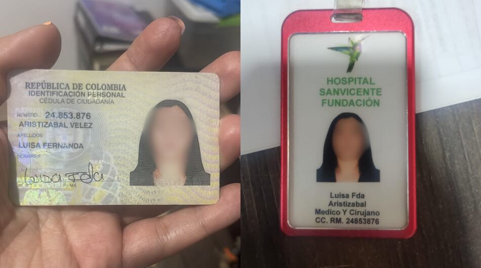 Documentos falsos presentados por la supuesta estafadora.