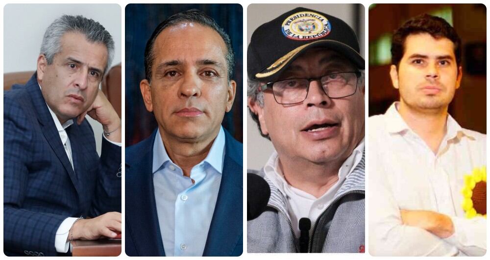 Luis Fernando Velasco, Alexander López, Gustavo Petro y Fabián Díaz.