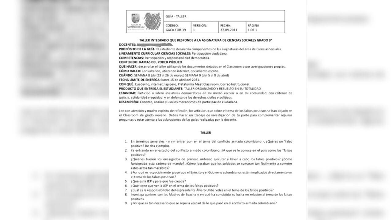 La tarea objeto de controversia