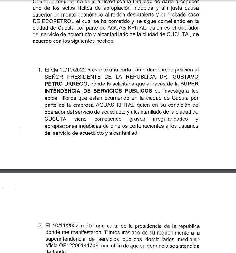 Ante la Fiscalía General fue presentada una denuncia por actos de corrupción en Aguas Kpital.