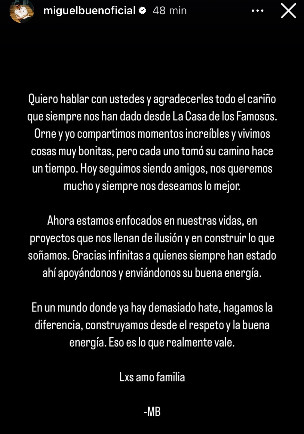 El cantante urbano reveló que su relación con Ornella Sierra terminó hace algún tiempo.