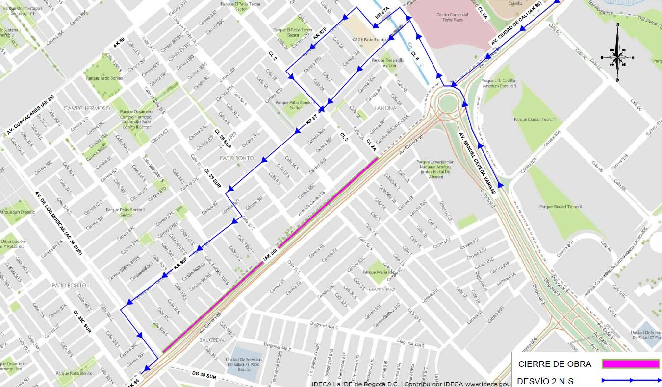 Desvío 2 (Norte – Sur).