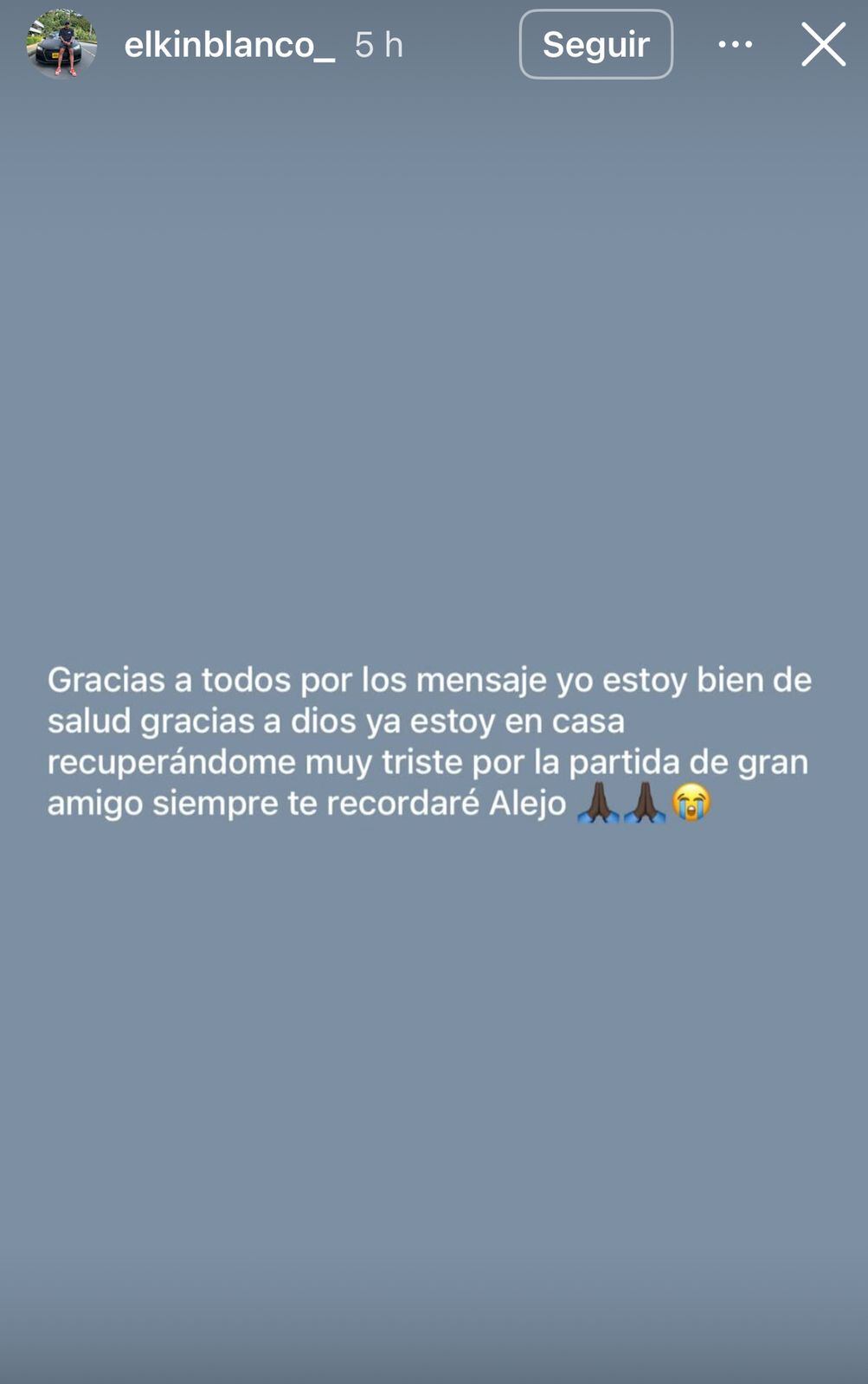 Mensaje de Elkin Blanco tras intento de robo en Medellín.