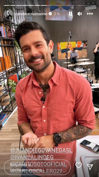 Carolina Cruz en 'Día a día' al lado de Juan Diego Vanegas