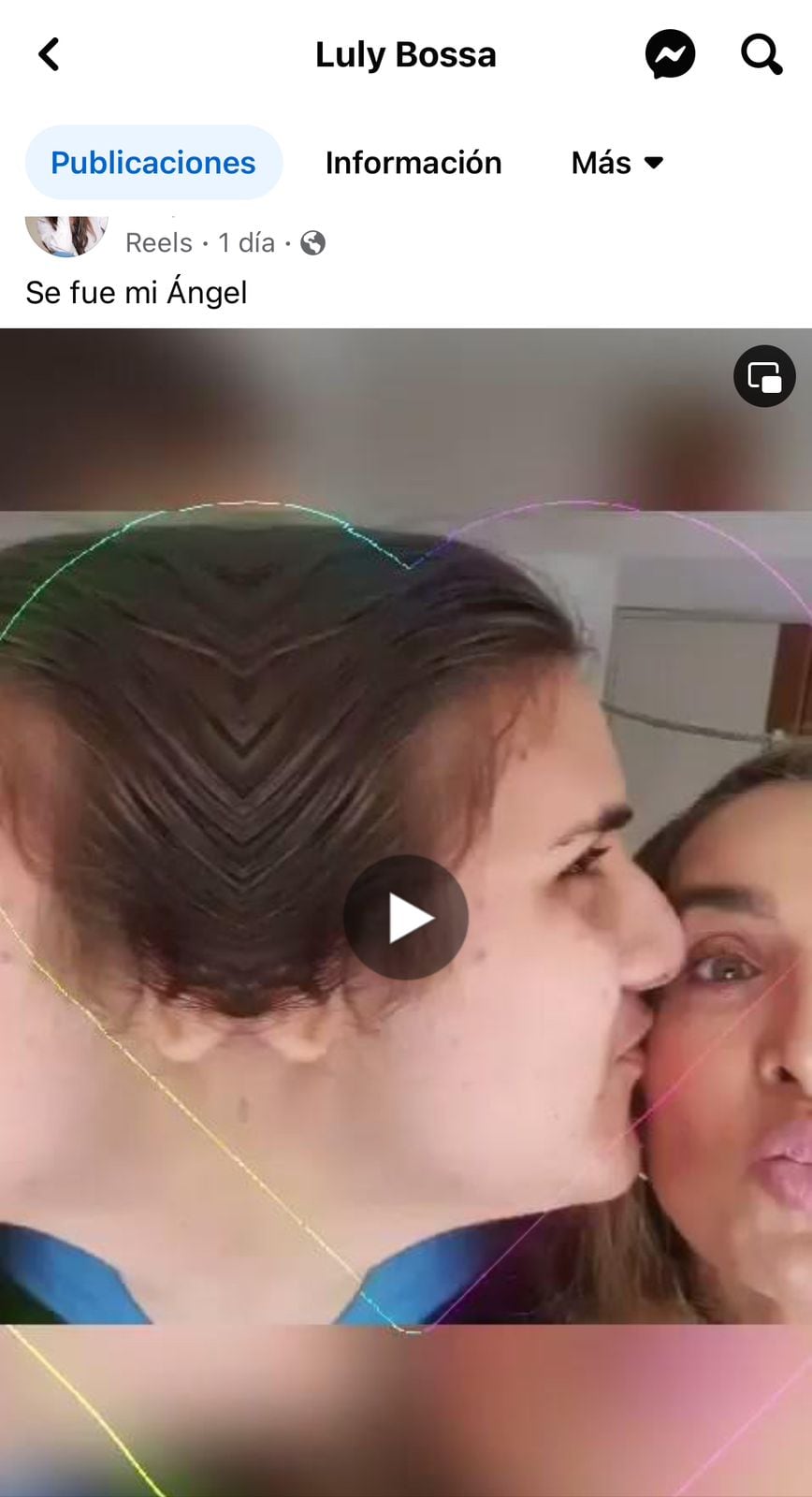 Video de despedida que le dedicó la actriz a su hijo.