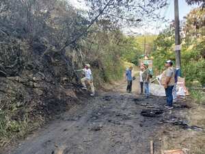 Dagma inspecciona zona del incendio en el sector del Cabuyal de Cristo Rey
