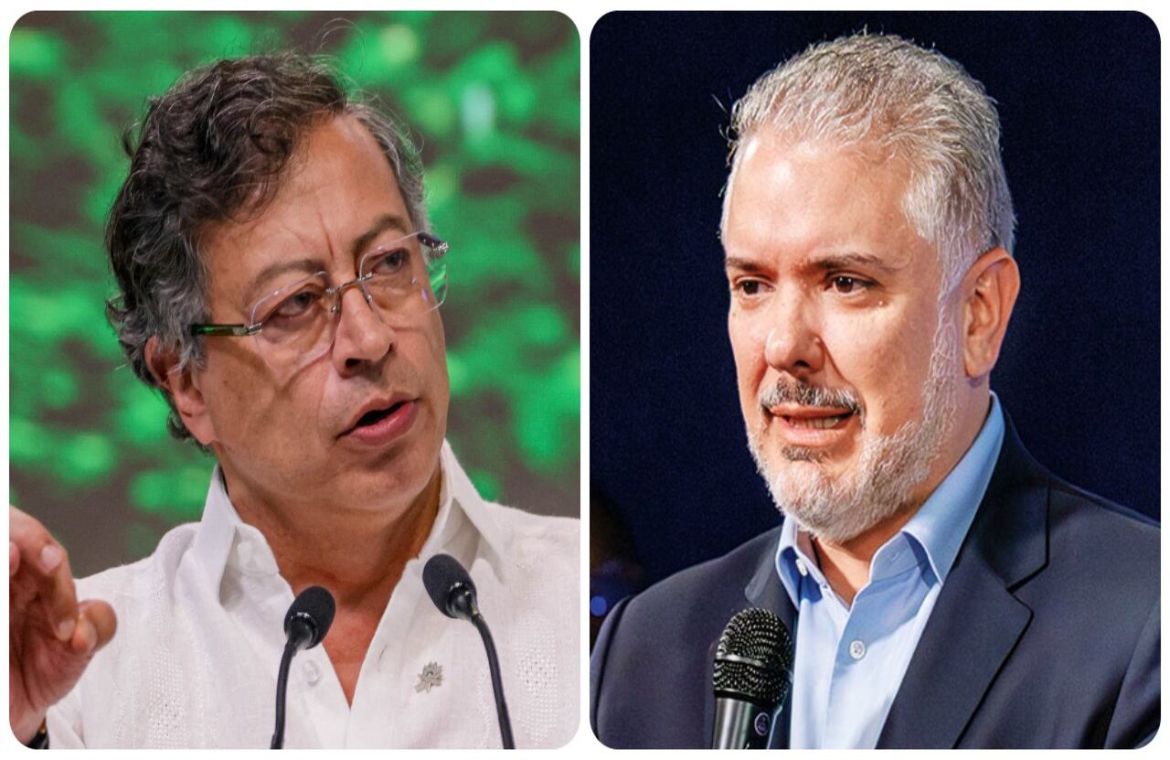 El presidente Gustavo Petro y el exmandatario Iván Duque.