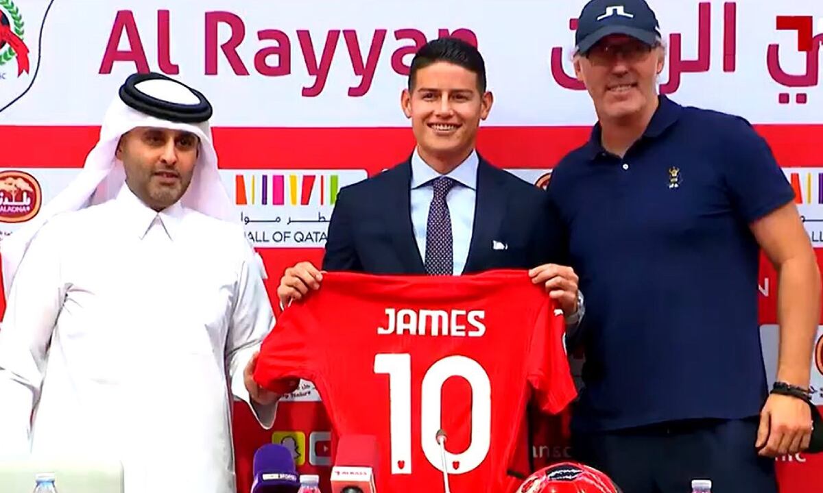 James Rodríguez, nuevo jugador del Al-Rayyan. Foto: Captura pantalla -  @alkasschannel