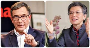 El general Jorge Luis Vargas y Claudia López.