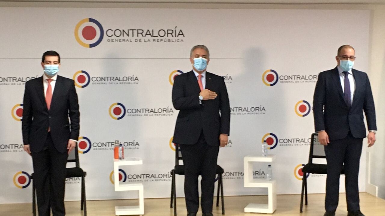 Contralor general Felipe Córdoba; Iván Duque, presidente de la República, y Jorge Carrillo, gerente de EPM